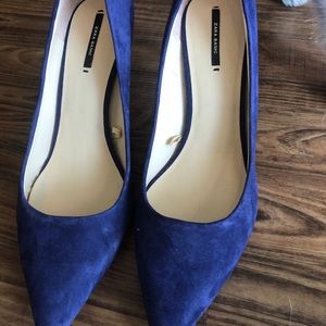 Blue Suede Zara Heels Size 10